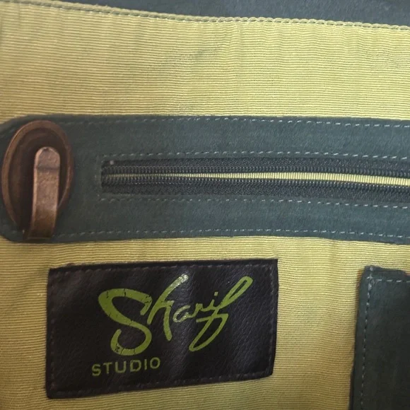 SHARIF Bundle of 3 Shoulder Bags Leather Suede and Mixed Green Brown Tan